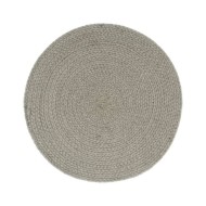 Napperons 6 pcs Gris Plain 38 cm Rond Coton