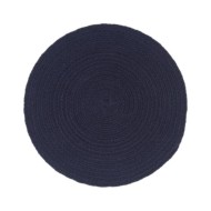 Napperons 6 pcs Bleu marine Plain 38 cm Rond Coton 