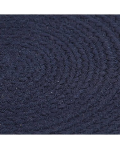 Napperons 6 pcs Bleu marine Plain 38 cm Rond Coton 