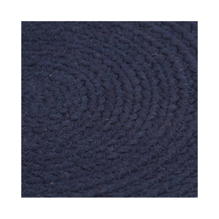 Napperons 6 pcs Bleu marine Plain 38 cm Rond Coton 