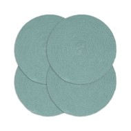 Napperons 4 pcs Vert Plain 38 cm Rond Coton 
