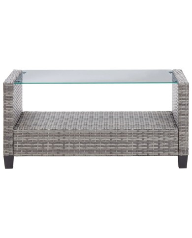 Salon de jardin 6 pcs avec coussins Résine tressée Gris foncé