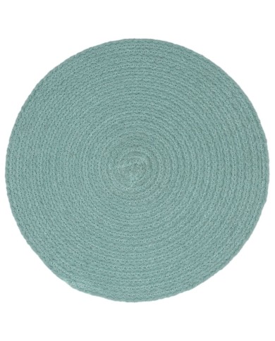Napperons 4 pcs Vert Plain 38 cm Rond Coton 