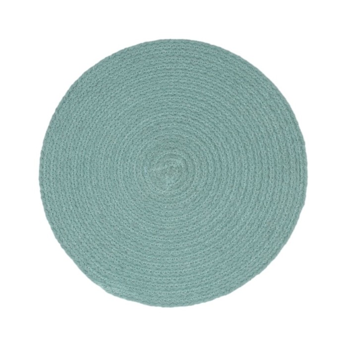 Napperons 4 pcs Vert Plain 38 cm Rond Coton 