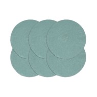 Napperons 6 pcs Vert Plain 38 cm Rond Coton 