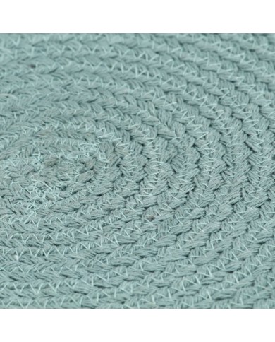 Napperons 6 pcs Vert Plain 38 cm Rond Coton 