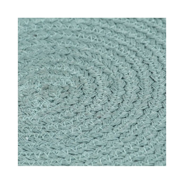 Napperons 6 pcs Vert Plain 38 cm Rond Coton 