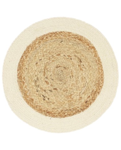 Napperons 4 pcs Naturel Plain 38 cm Rond Jute et coton 