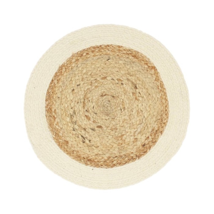 Napperons 4 pcs Naturel Plain 38 cm Rond Jute et coton 