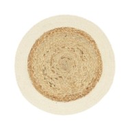 Napperons 4 pcs Naturel Plain 38 cm Rond Jute et coton 