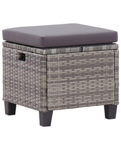 Salon de jardin 6 pcs avec coussins Résine tressée Gris foncé