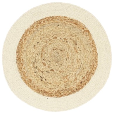 Napperons 6 pcs Naturel Plain 38 cm Rond Jute et coton 