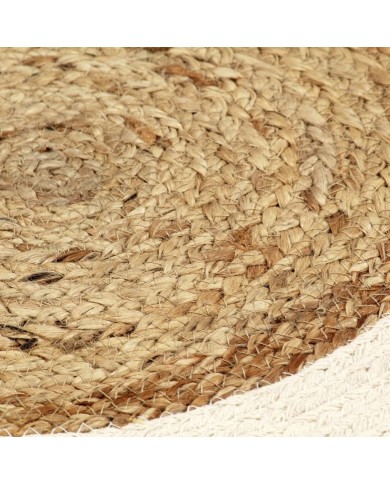 Napperons 6 pcs Naturel Plain 38 cm Rond Jute et coton 