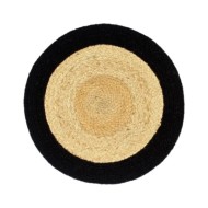 Napperons 4 pcs Naturel et noir 38 cm Jute et coton