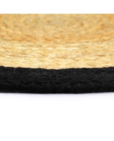 Napperons 4 pcs Naturel et noir 38 cm Jute et coton