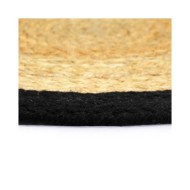 Napperons 4 pcs Naturel et noir 38 cm Jute et coton