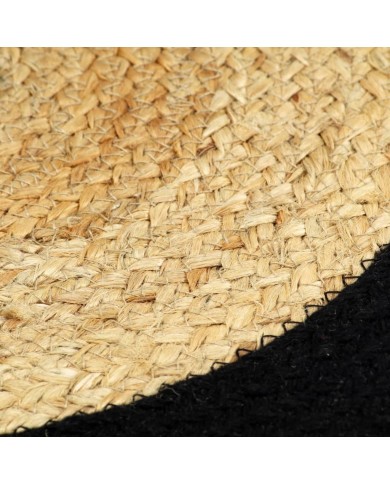 Napperons 4 pcs Naturel et noir 38 cm Jute et coton