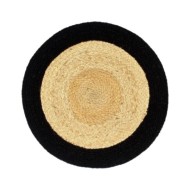 Napperons 6 pcs Naturel et noir 38 cm Jute et coton
