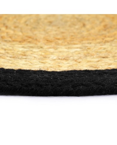 Napperons 6 pcs Naturel et noir 38 cm Jute et coton