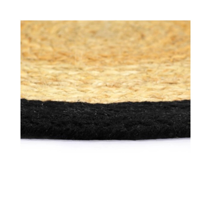 Napperons 6 pcs Naturel et noir 38 cm Jute et coton