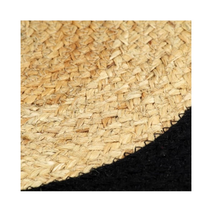 Napperons 6 pcs Naturel et noir 38 cm Jute et coton