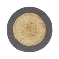 Napperons 4 pcs Naturel et anthracite 38 cm Jute et coton