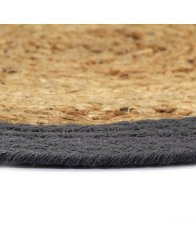 Napperons 4 pcs Naturel et anthracite 38 cm Jute et coton
