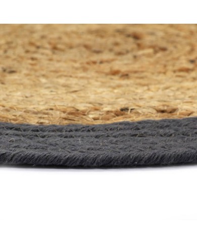 Napperons 6 pcs Naturel et anthracite 38 cm Jute et coton