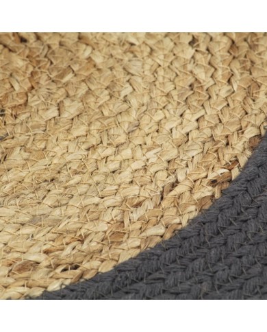 Napperons 6 pcs Naturel et anthracite 38 cm Jute et coton