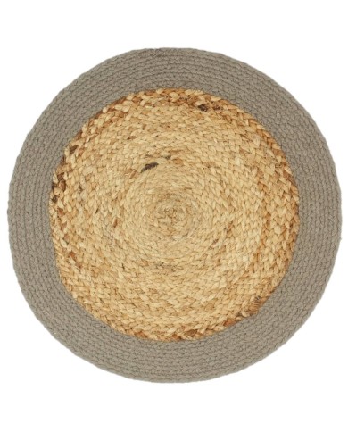 Napperons 4 pcs Naturel et gris 38 cm Jute et coton