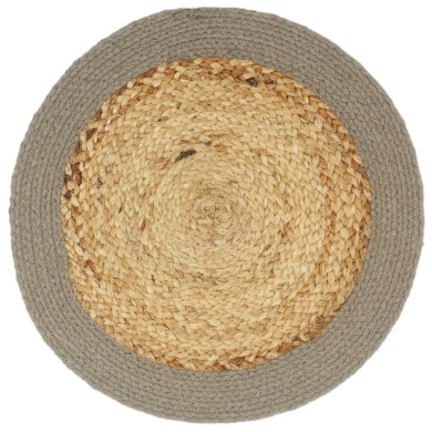 Napperons 4 pcs Naturel et gris 38 cm Jute et coton
