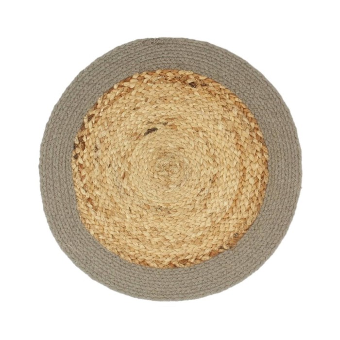 Napperons 4 pcs Naturel et gris 38 cm Jute et coton