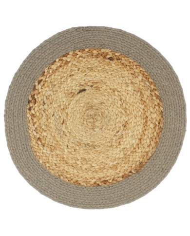 Napperons 6 pcs Naturel et gris 38 cm Jute et coton