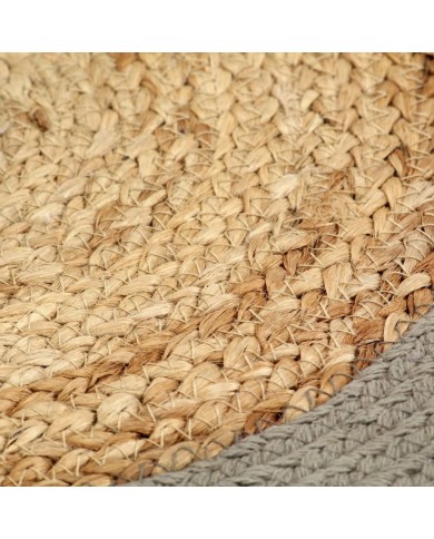 Napperons 6 pcs Naturel et gris 38 cm Jute et coton