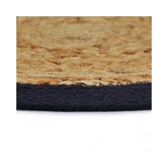 Napperons 4 pcs Naturel et bleu marine 38 cm Jute et coton