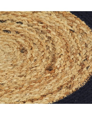 Napperons 4 pcs Naturel et bleu marine 38 cm Jute et coton