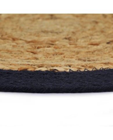 Napperons 6 pcs Naturel et bleu marine 38 cm Jute et coton