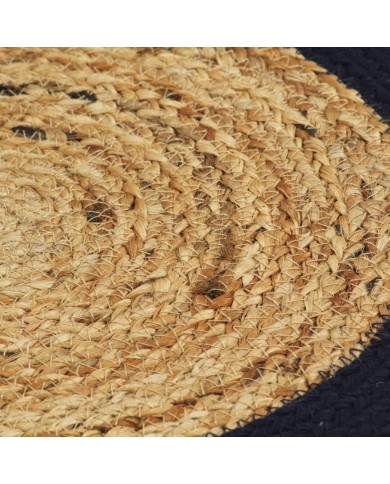 Napperons 6 pcs Naturel et bleu marine 38 cm Jute et coton