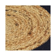 Napperons 6 pcs Naturel et bleu marine 38 cm Jute et coton