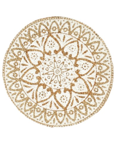 Napperons 4 pcs Blanc 38 cm Rond Jute