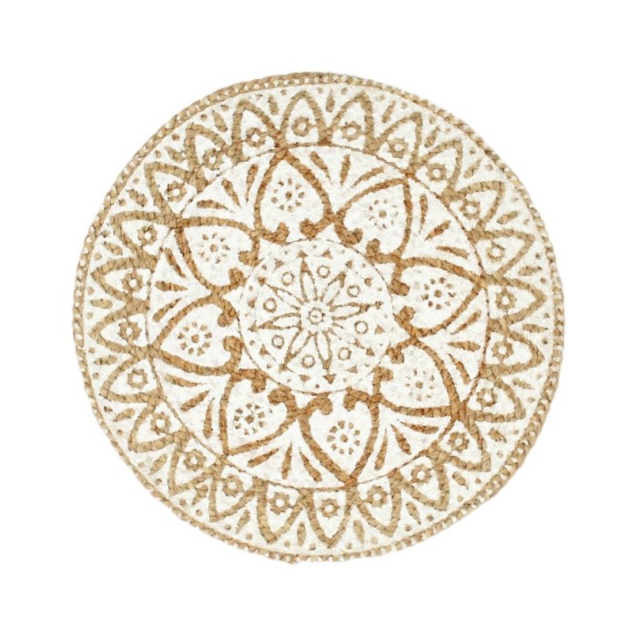 Napperons 4 pcs Blanc 38 cm Rond Jute