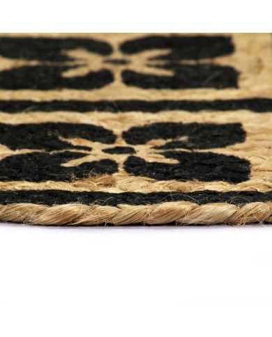 Napperons 4 pcs Noir 38 cm Rond Jute