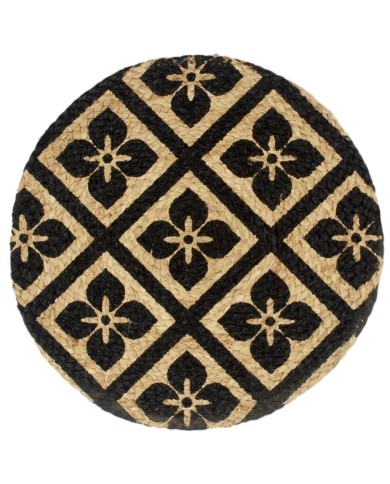 Napperons 6 pcs Noir 38 cm Rond Jute