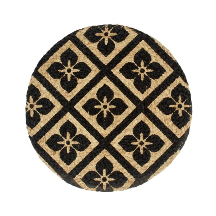 Napperons 6 pcs Noir 38 cm Rond Jute