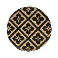 Napperons 6 pcs Noir 38 cm Rond Jute