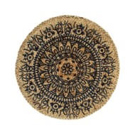 Napperons 4 pcs Bleu foncé 38 cm Rond Jute