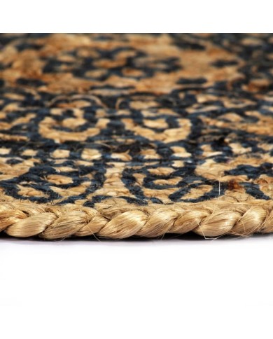 Napperons 4 pcs Bleu foncé 38 cm Rond Jute