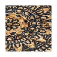 Napperons 6 pcs Bleu foncé 38 cm Rond Jute