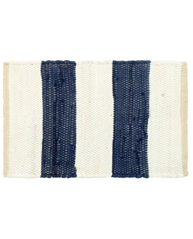 Napperons 6 pcs Chindi Bande Bleu et blanc 30 x 45 cm