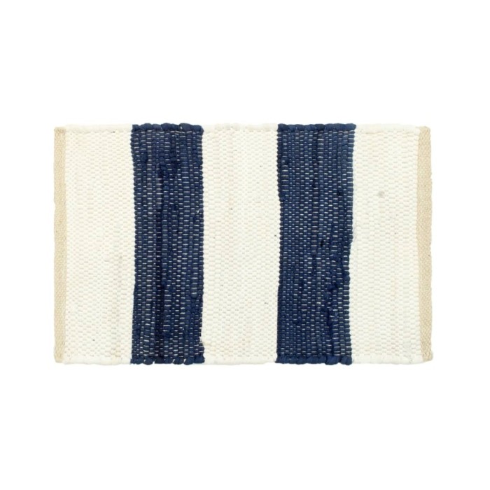 Napperons 6 pcs Chindi Bande Bleu et blanc 30 x 45 cm